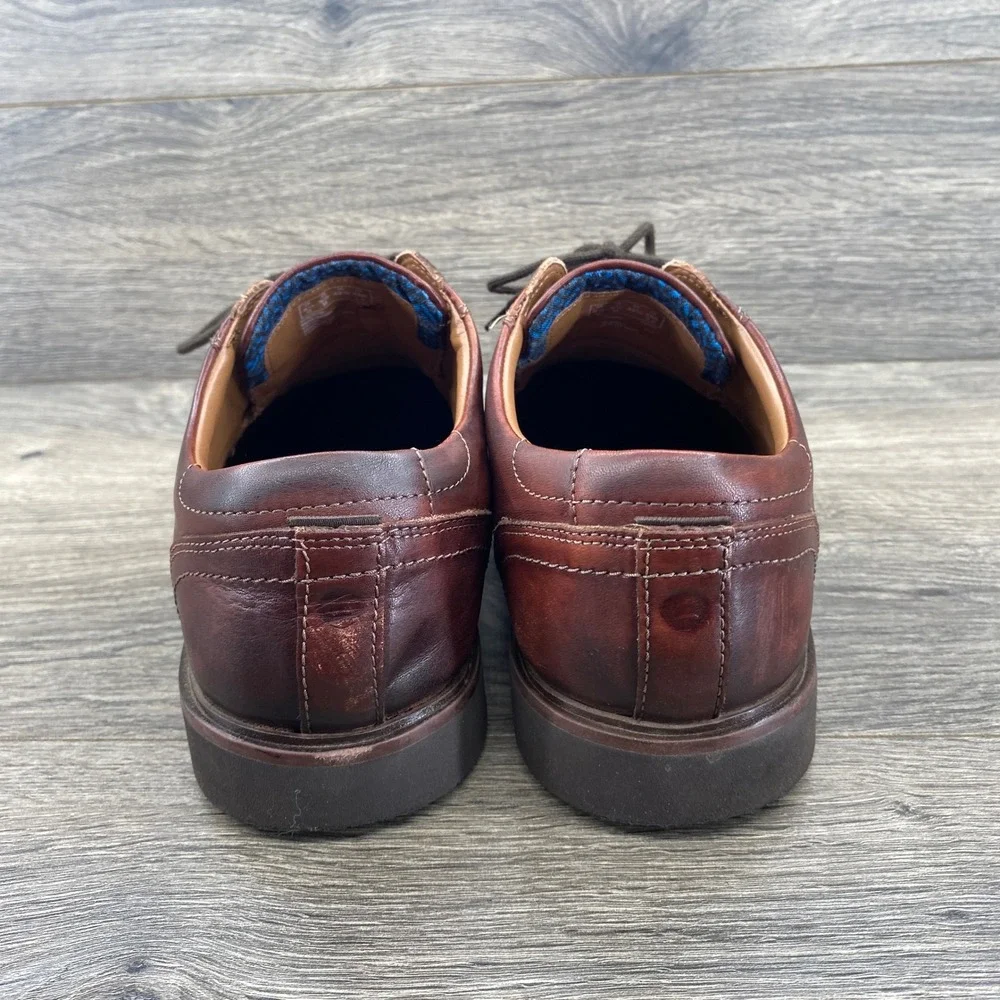 Clarks Tilden Walk Derby Shoes Mens 9.5 Brown Leather Extreme Comfort Lace Up